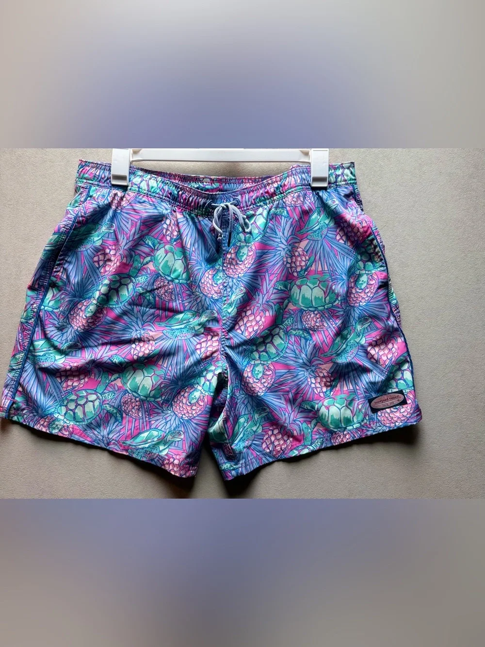 Vineyard Vines Pink & Teal Tropical Turtle Bathing Suit